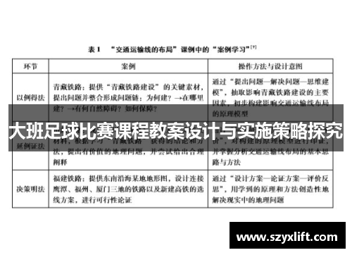 大班足球比赛课程教案设计与实施策略探究